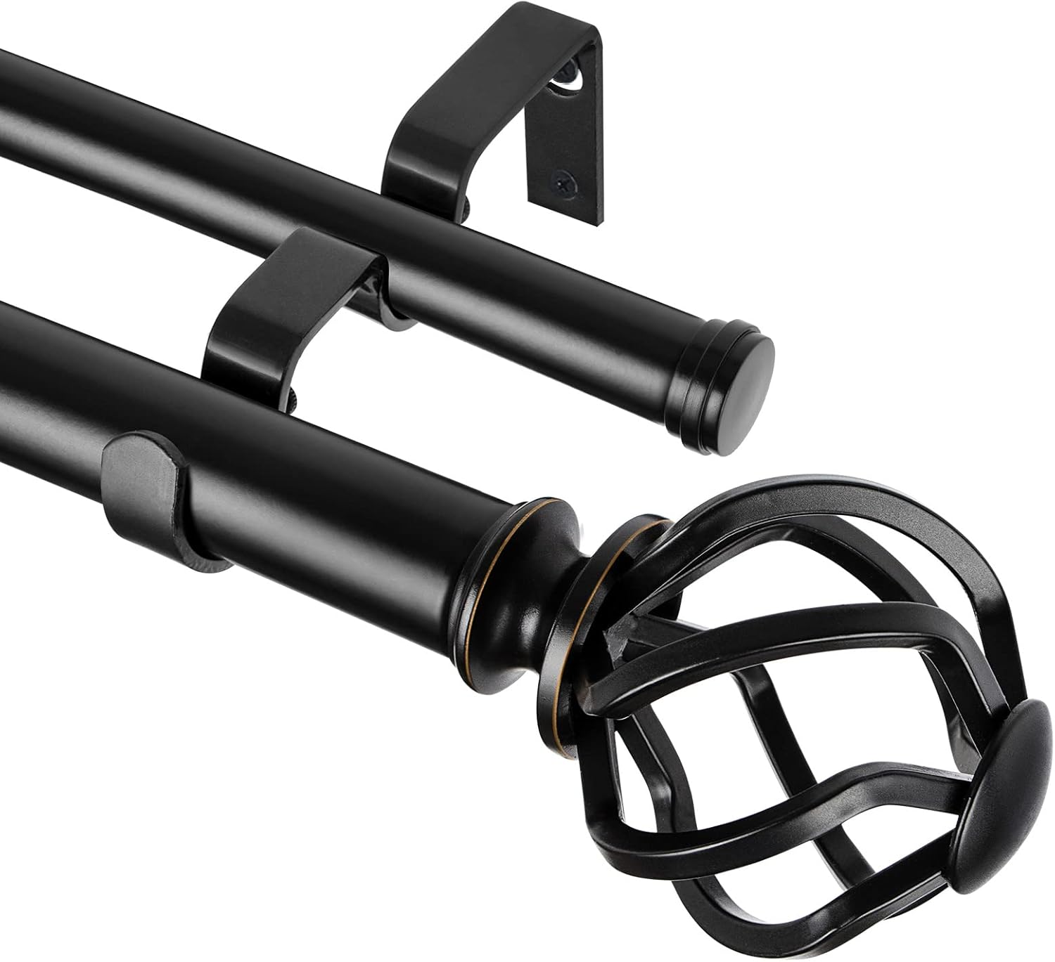 KAMANINA 1 Inch Double Curtain Rods for Stylish Home Decor