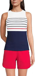 Lands' End Women's Chlorine Resistant High Neck Tankini Top