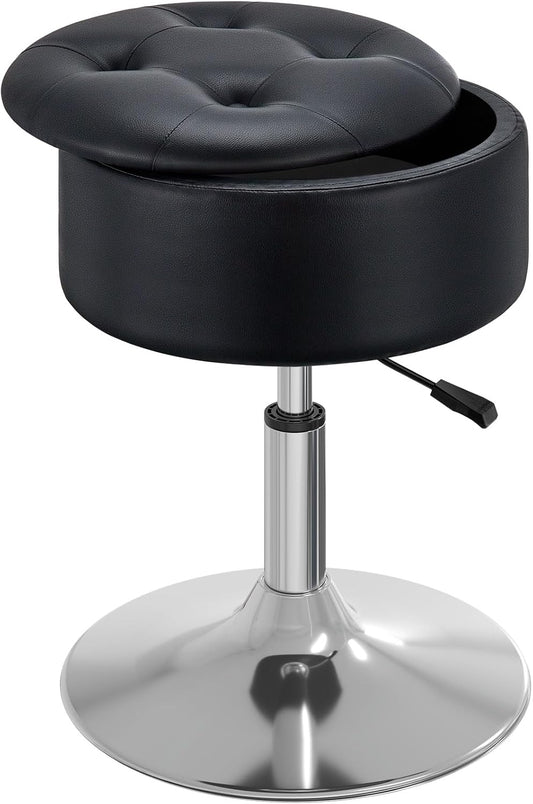 Height Adjustable 360 Swivel Vanity Stool with Storage