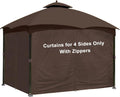 SCOCANOPY Brown 10 ft x 12 ft Gazebo Privacy Curtain Set - Replacement