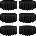 Black 120 in Round Tablecloth 6 Pack - Durable Polyester Covers