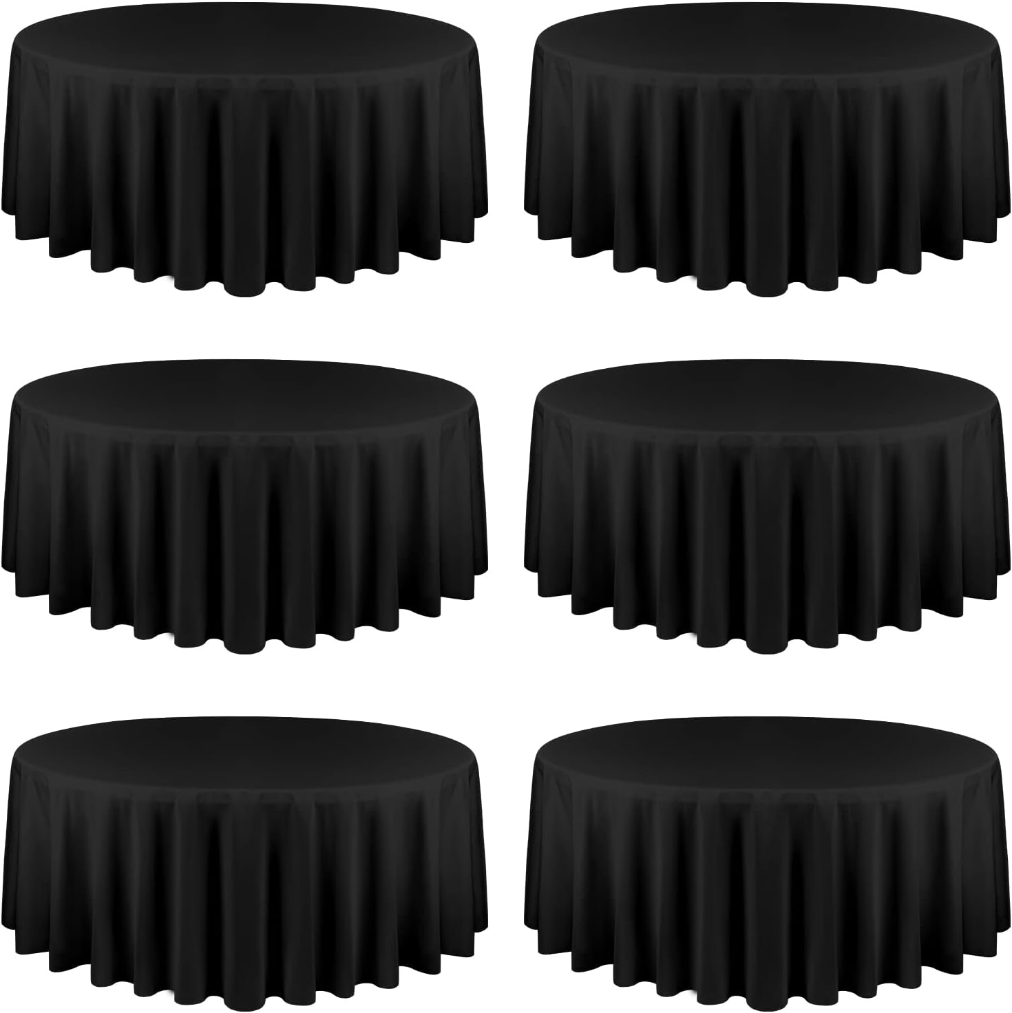 120 Inch Black Round Tablecloths for Weddings and Parties