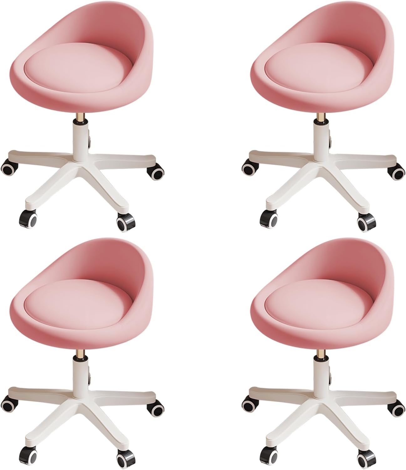 Rolling Stool Set of 4 Ergonomic Swivel Seat for Comfort