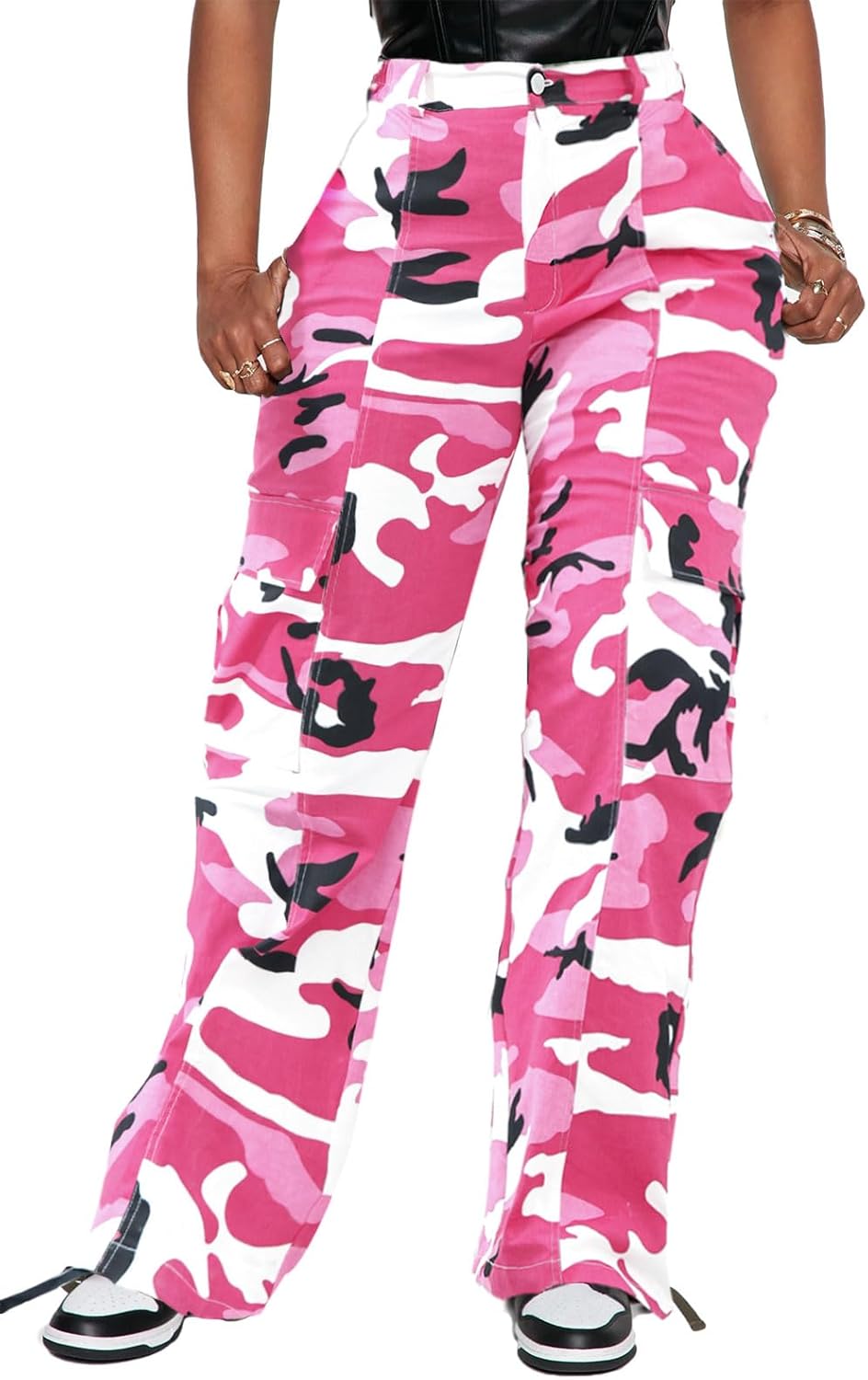 Womens Relaxed Fit High Waist Cargo Pants for All-Day Comfort