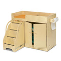 Monlaurd 100% Birch Baby Changing Table with Stairs & Storage - Safe