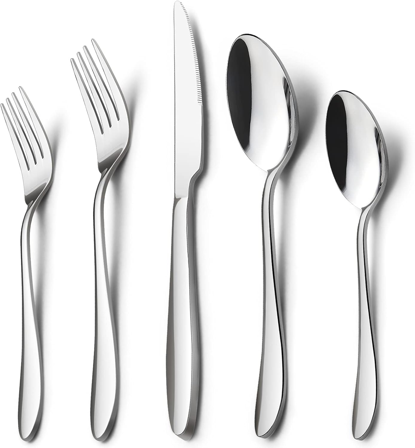 HaWare 60-Piece Silverware Set for 12, Modern Flatware Cutlery