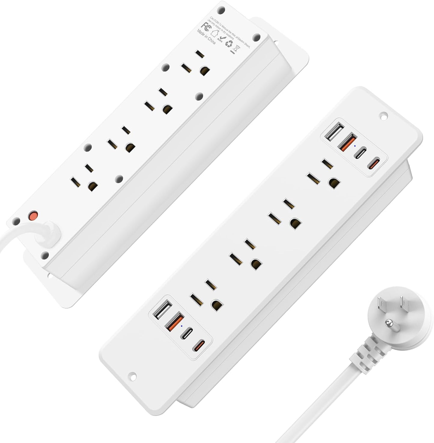 HHSOET 16 in 1 Recessed Power Strip with Fast Charging USB Ports