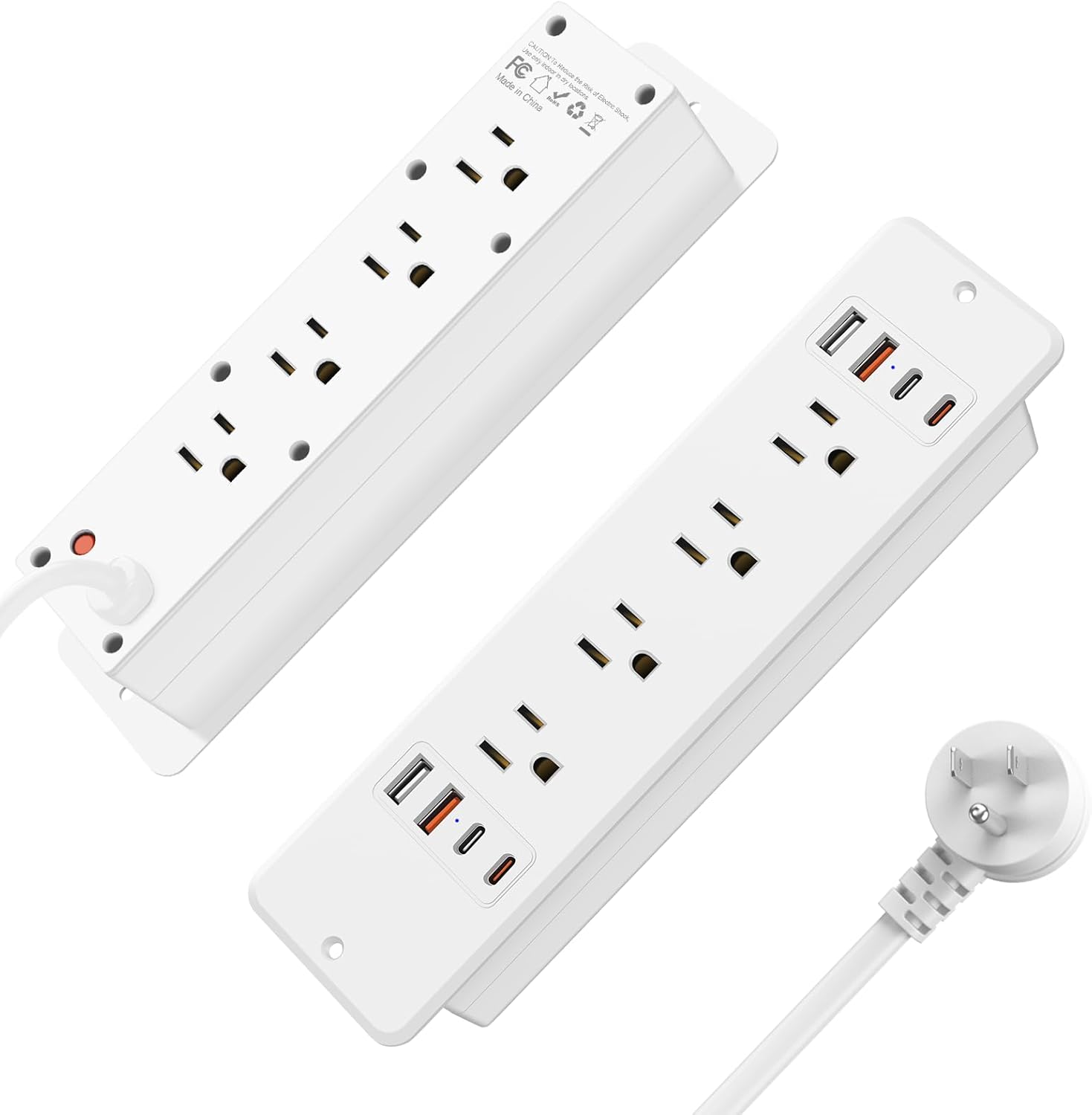 HHSOET 16 in 1 Recessed Power Strip with Fast Charging USB Ports