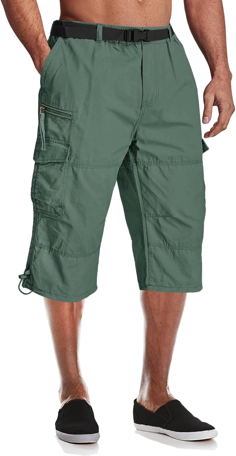 MAGCOMSEN Mens Cargo Shorts Long Capri for Summer Comfort