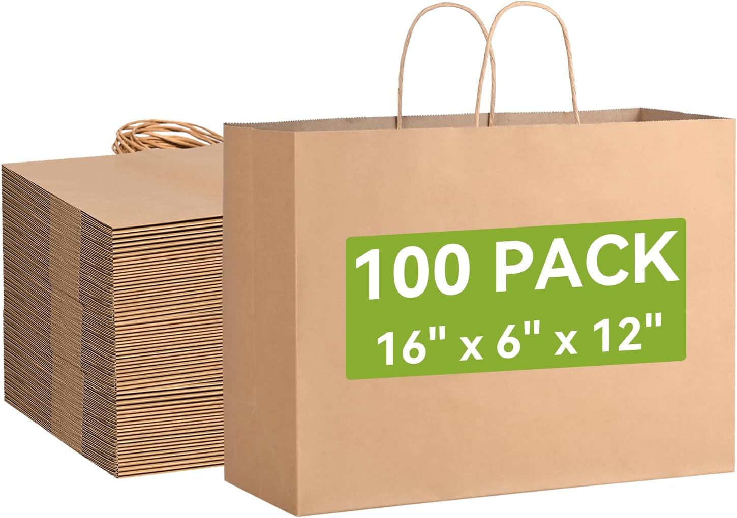 Large Brown Paper Bags with Handles for Craft and Gift Giving