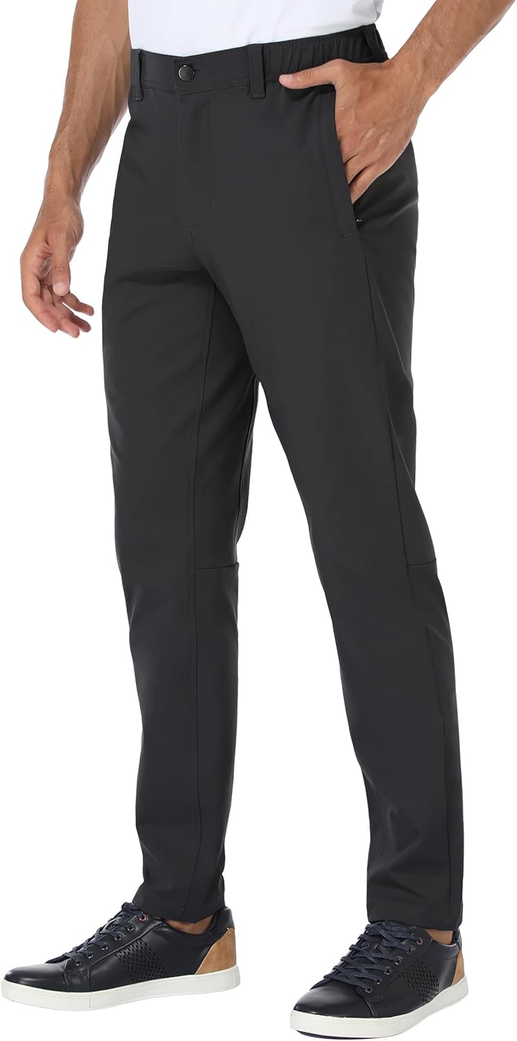 PULI Golf Pants Men Stretch Slim Fit Waterproof Tapered Design