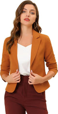 Allegra K Open Front Crop Blazer for Women - Lightweight Office Layer