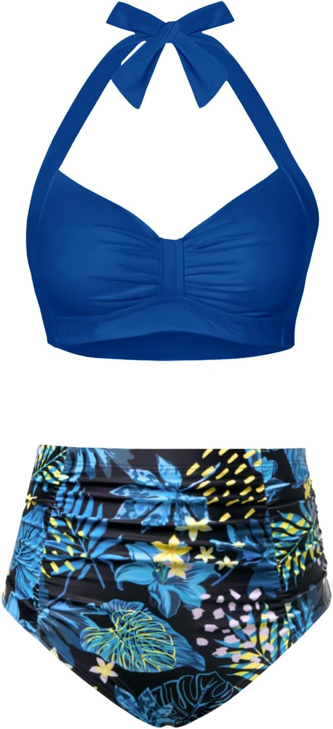 High Waisted Bikini Set for Women with Tummy Control Design