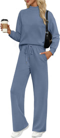 Two Piece Sets for Women Fall Outfits Lounge Sets - Mock Neck Cozy Set
