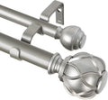 1 Inch Double Curtain Rods 140 to 195 in - Heavy Duty Telescoping Rod