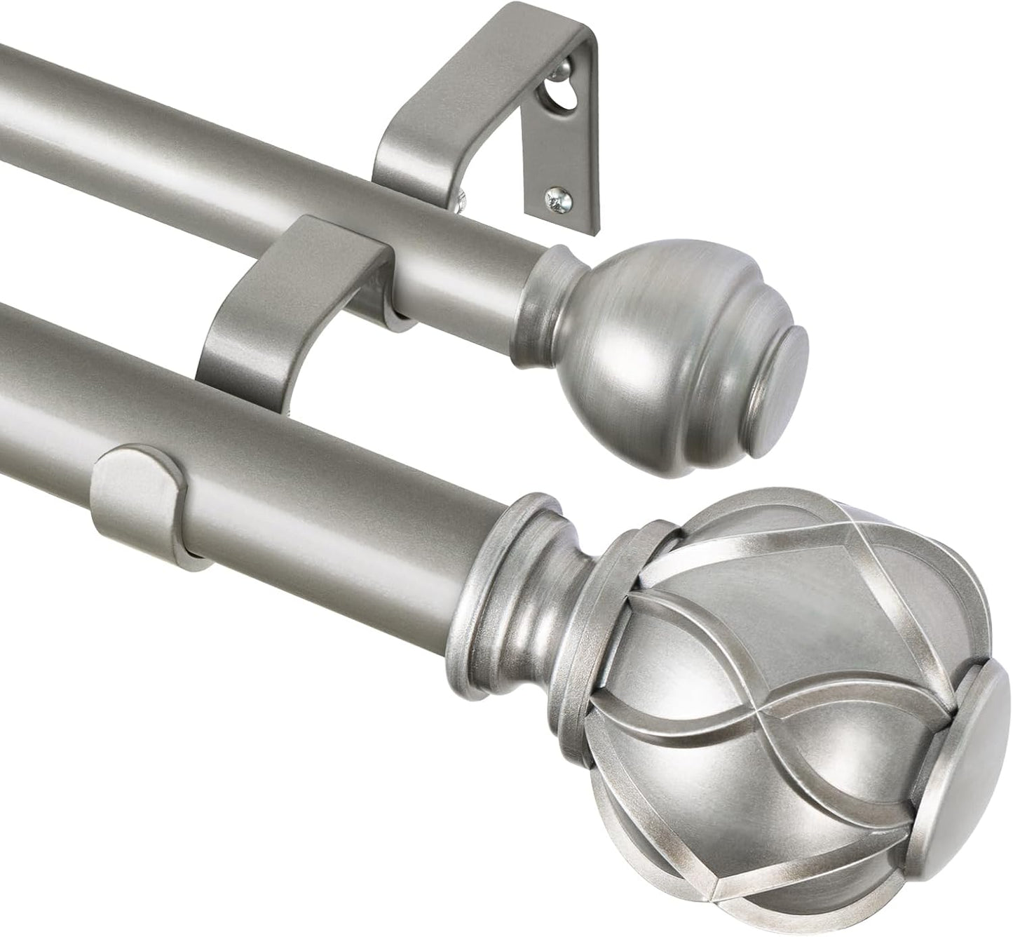 KAMANINA Double Curtain Rods 140 to 195 Inches for Windows
