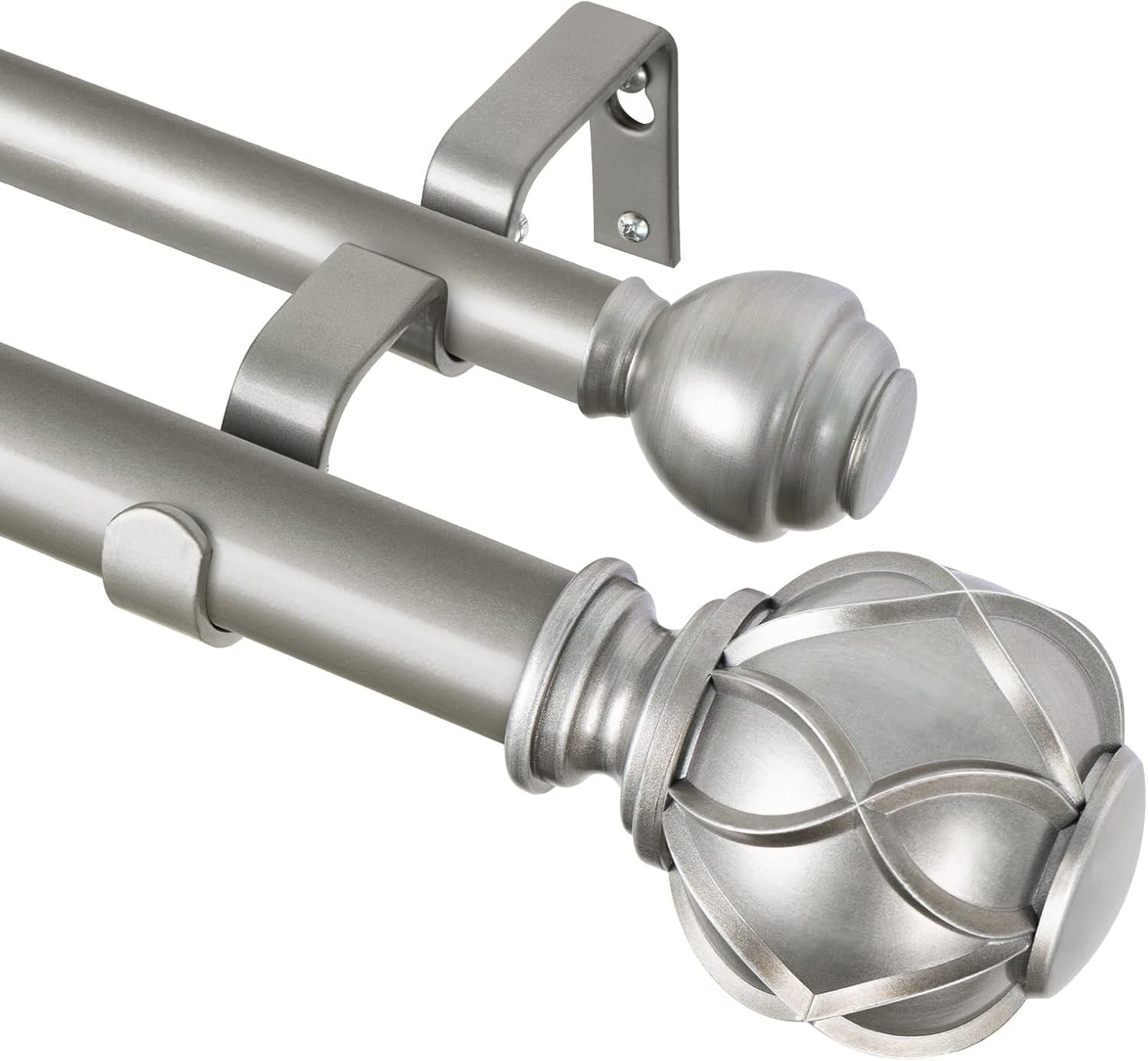 KAMANINA Double Curtain Rods 140 to 195 Inches for Windows