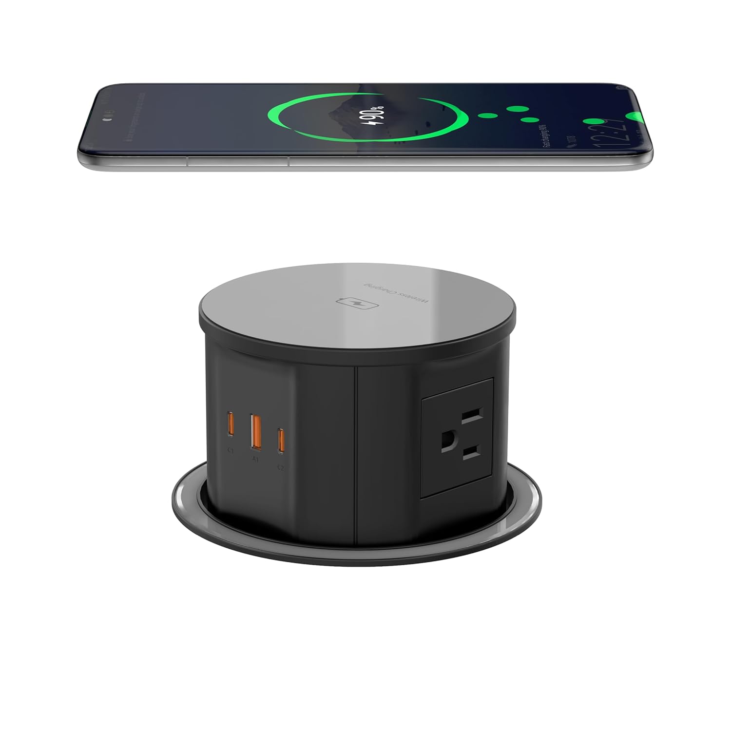 Pop Up Countertop Outlet with Wireless Charger and USB Ports