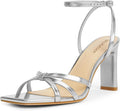 Modatope Womens Square Open Toe Chunky High Heels - Strappy Comfort