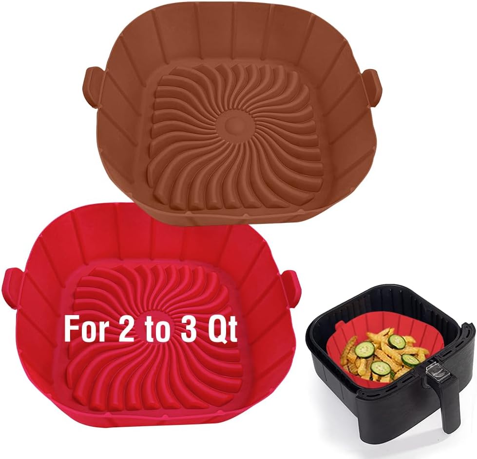 Non-Stick Silicone Air Fryer Liners - 2 Pack