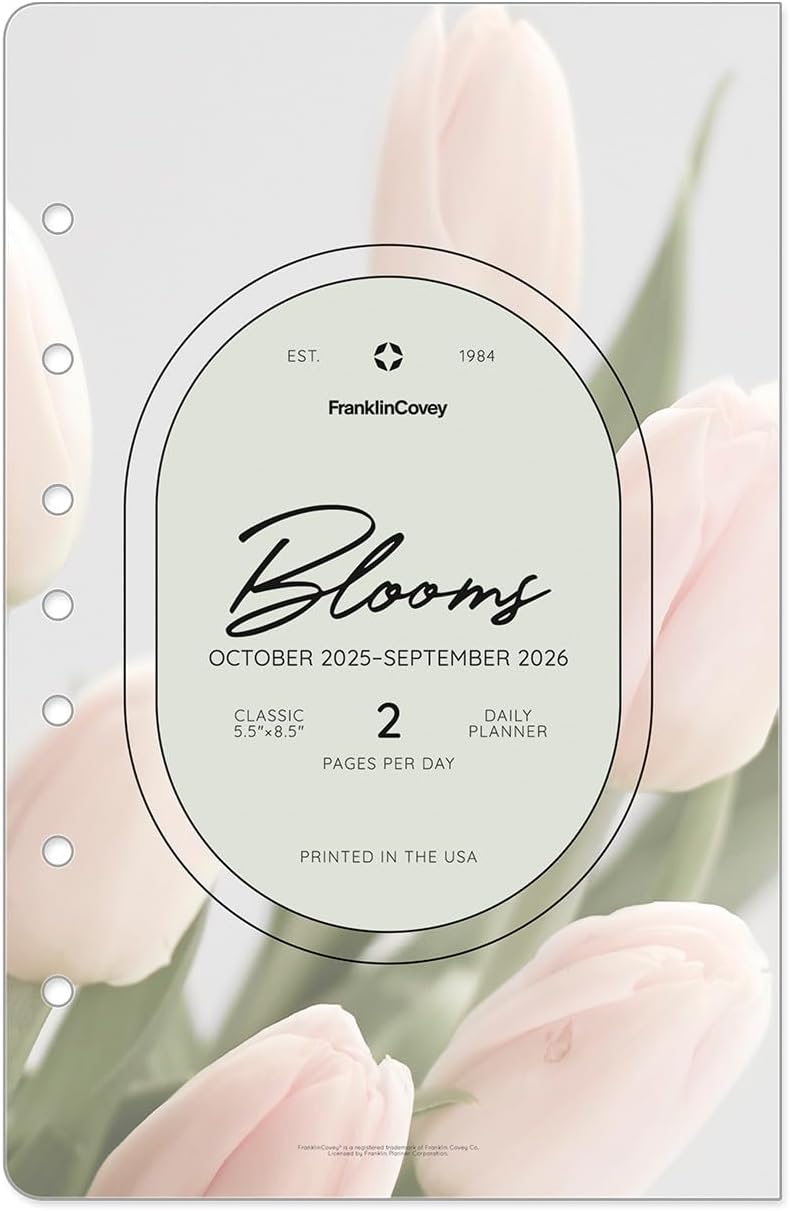 Blooms Two Page Per Day Ring-Bound Planner for 2025-2026