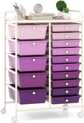 Giantex 15 Drawers Rolling Cart for Classroom and Craft - Mobile
