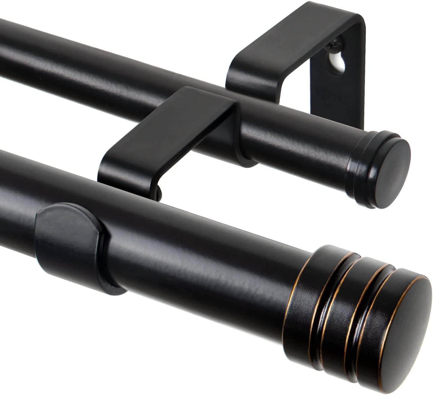TONIAL 1 Inch Double Curtain Rods for Heavy Duty Drapery