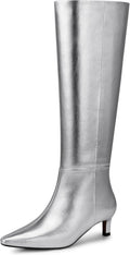 Women's Knee High Boots 1.96in Kitten Heel - Wide Calf Tall Boots