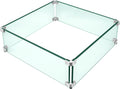 Fire Pit Wind Guard 15 in x 15 in Tempered Glass Shield - Stable Flame