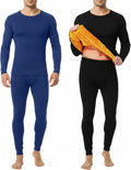Patelai Mens Thermal Underwear Set 2 Pack - Warm Fleece Base Layer