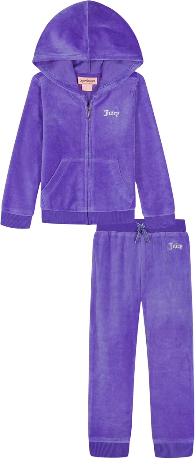 Juicy Couture Baby-Girls 2 Pc Velour Pant Set for Stylish Kids