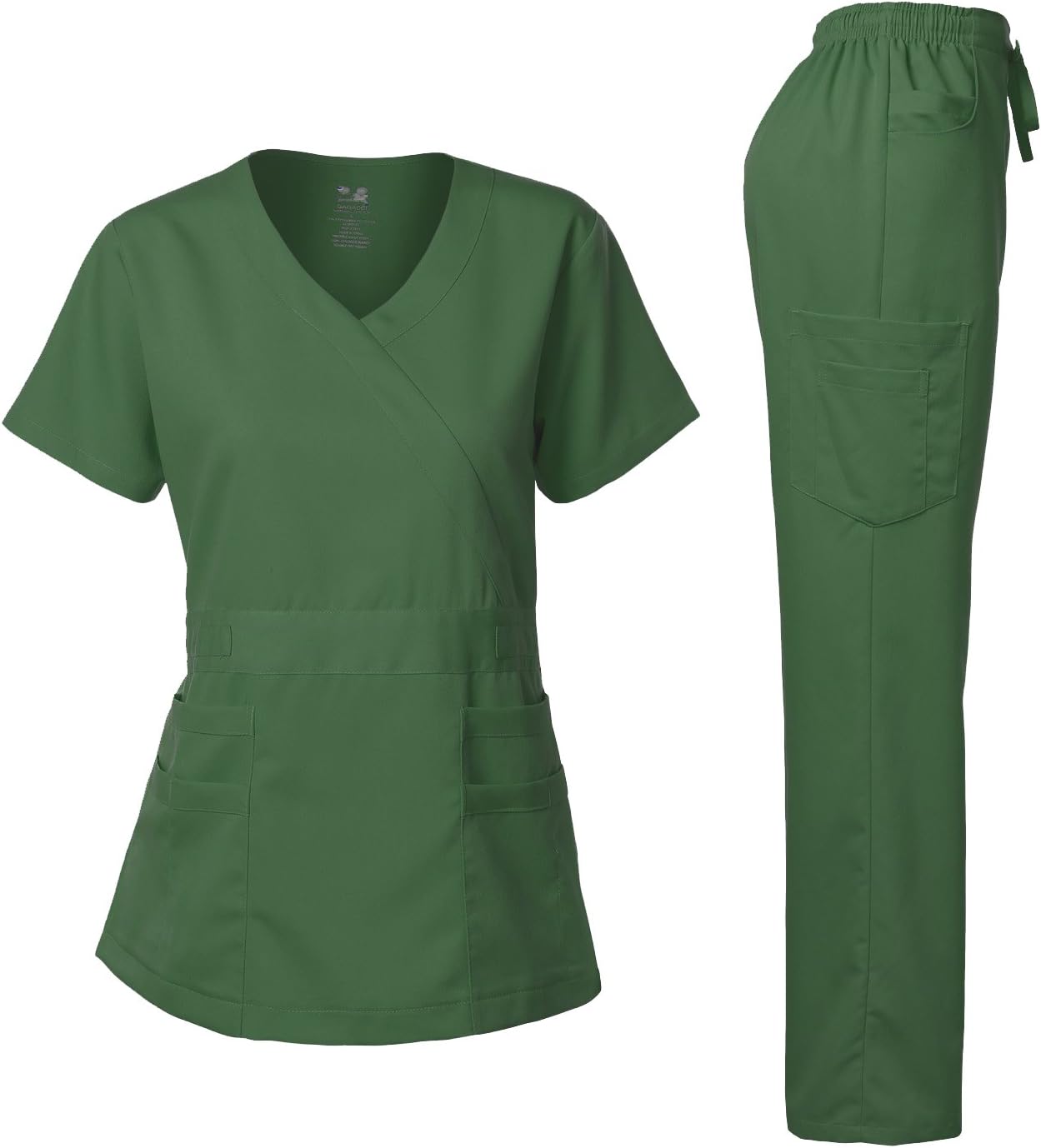 Ultra-Soft Women's Scrub Set with Y-Neck Top and Drawstring Pants