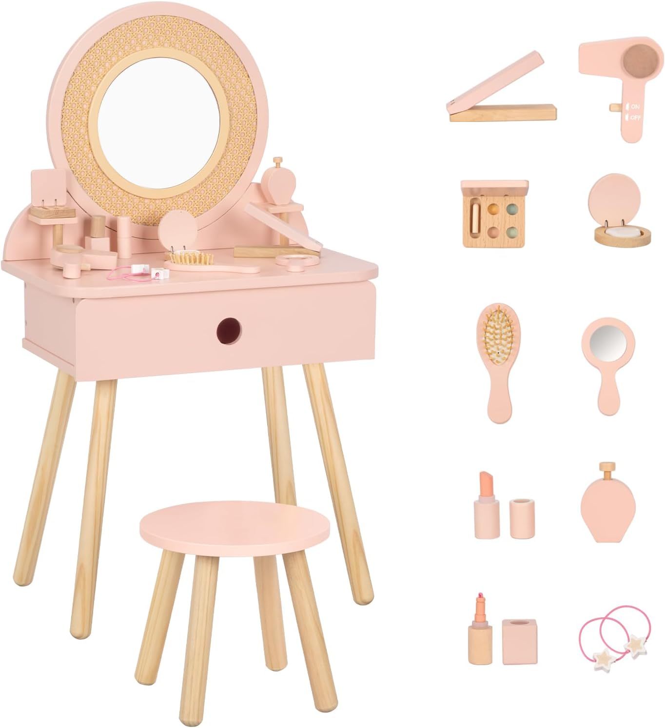 OOOK Kids Vanity Table and Chair Set for Creative Playtime