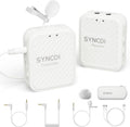 SYNCO Wireless Lavalier Microphone White - Stable 2.4GHz Audio
