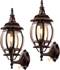 Dawn to Dusk Outdoor Wall Light 2-Pack - Auto On/Off Porch Sconce