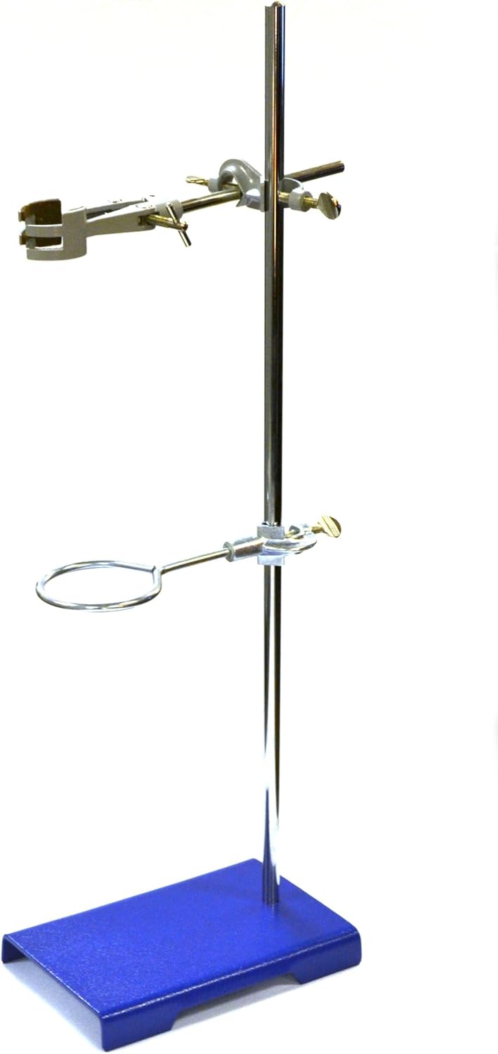 EISCO Chemical Resistant Steel Ring Stand Set for Labs and Classrooms