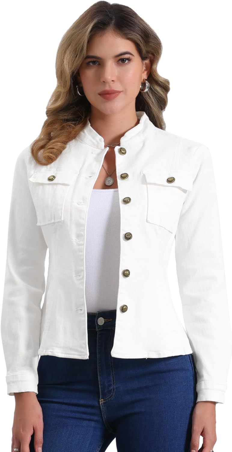 Allegra K Casual Denim Jacket for Women: Classic Style & Comfort