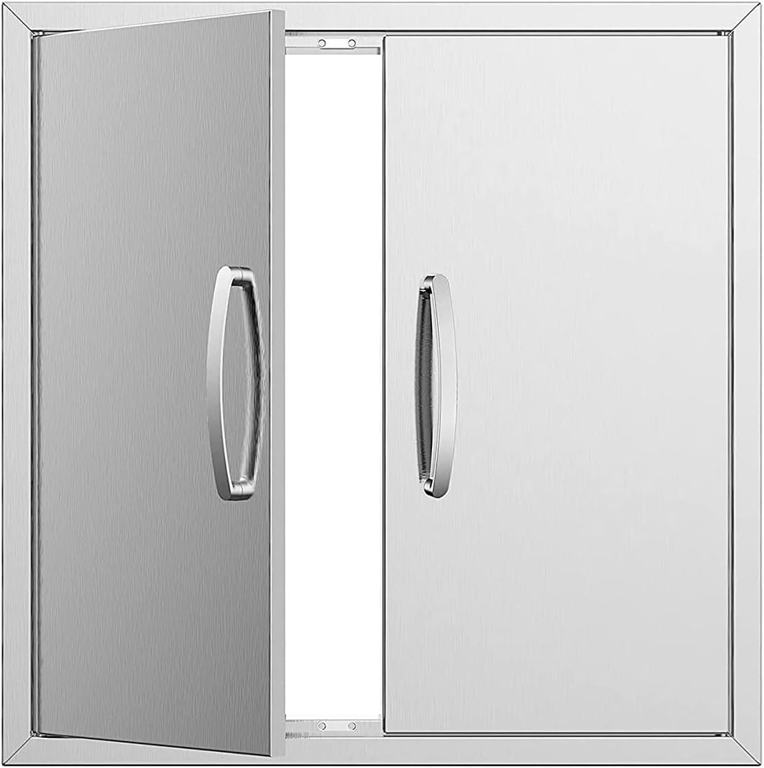 Outdoor Kitchen Doors - Double BBQ Access Doors in 304 Steel