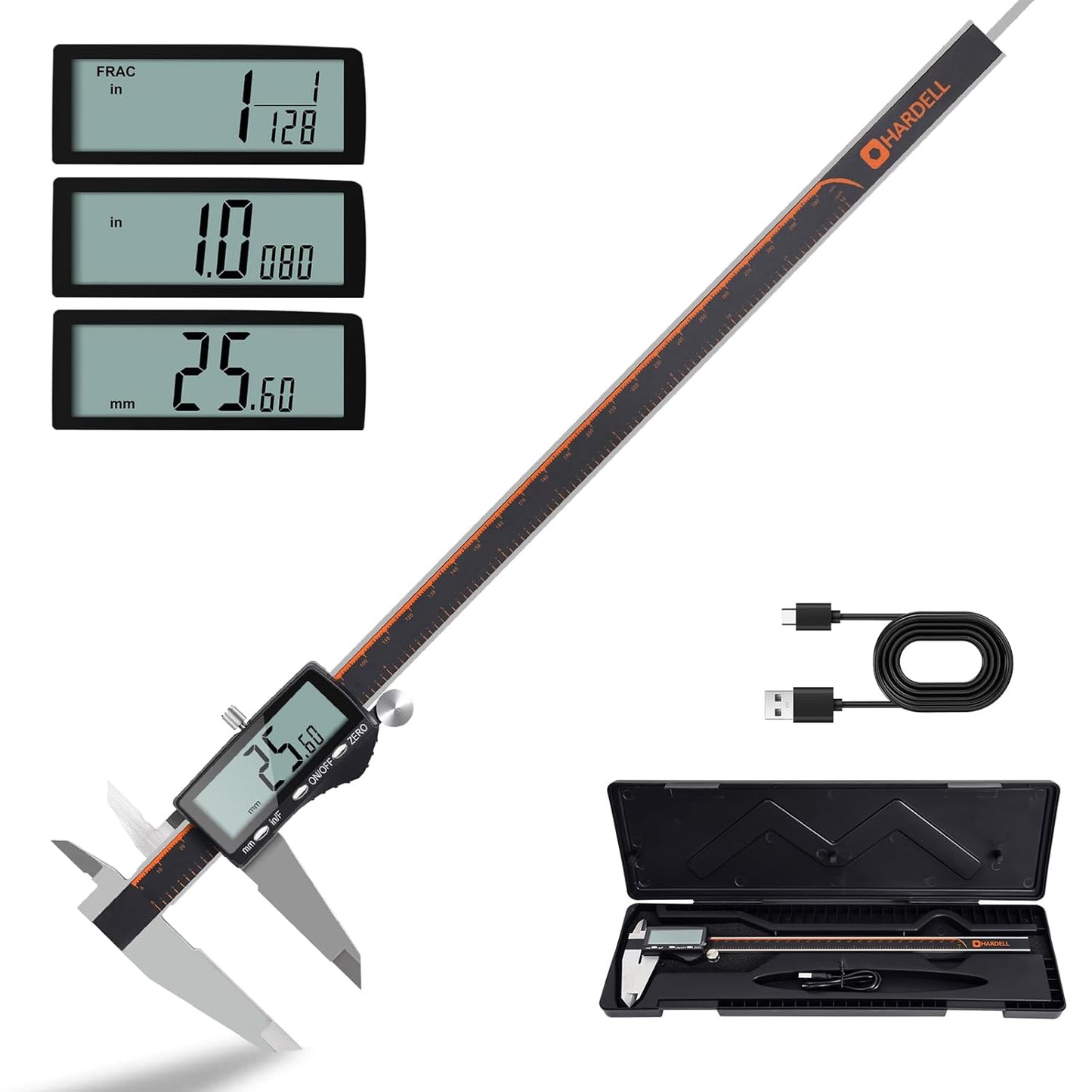 HARDELL Digital Caliper 12 Inch with Large LCD Screen