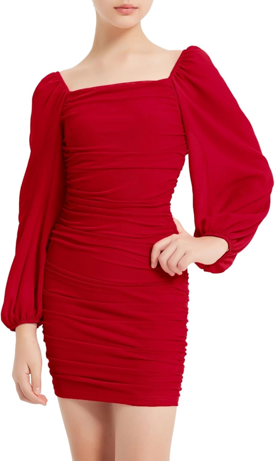 Stylish Ruched Bodycon Dress for Girls - Perfect for Parties