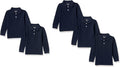 Boys' Long-Sleeve Pique Polo Multipack - School-Ready Comfort
