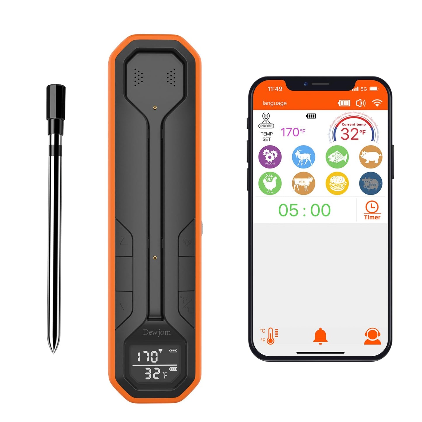500Ft Wireless Meat Thermometer - Perfect BBQ Companion!