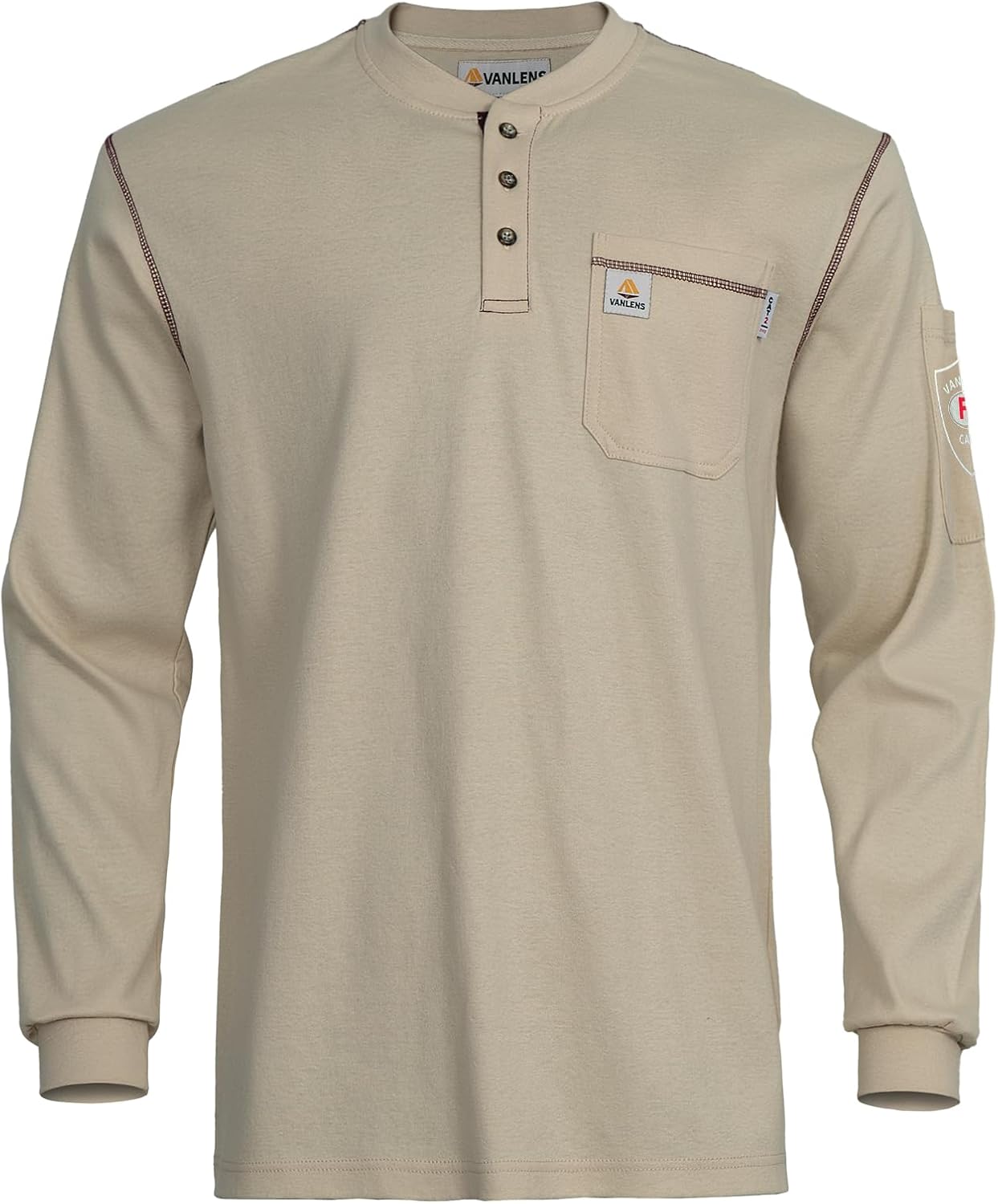 FR Shirts for Men Flame Resistant Henley with 100% Cotton