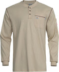 FR Shirts for Men Flame Resistant Henley Shirt 5.5oz CAT2