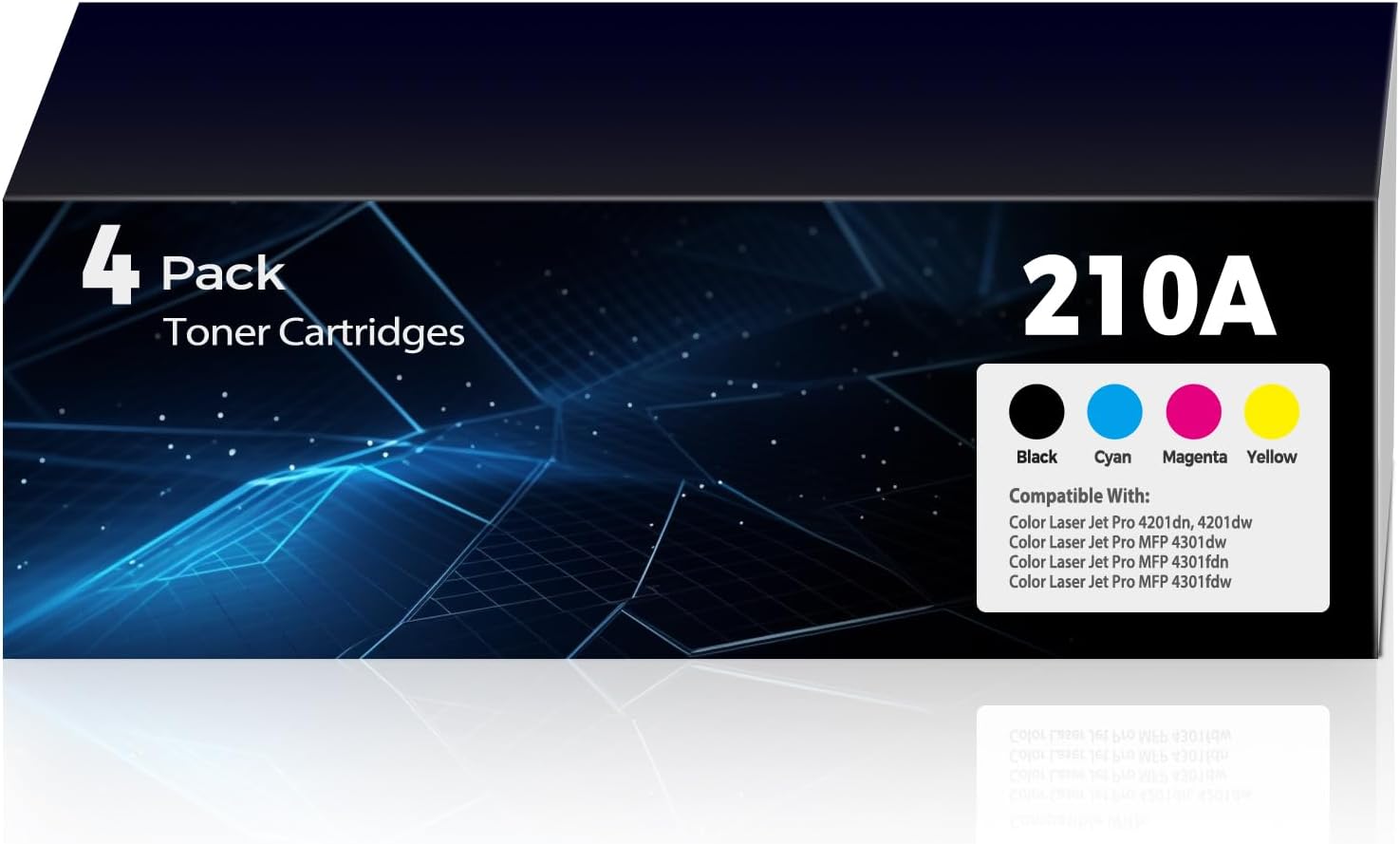 210A Toner Cartridge 4 Pack for HP Color Laser Jet Printers