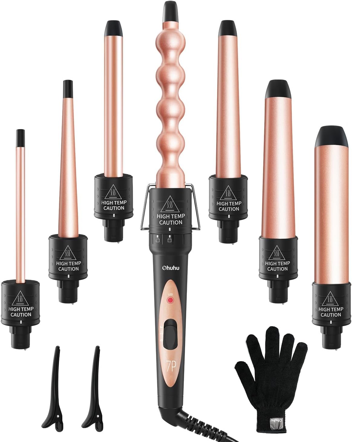 7 in 1 Curling Wand Set for Gorgeous Hair Styling at Home