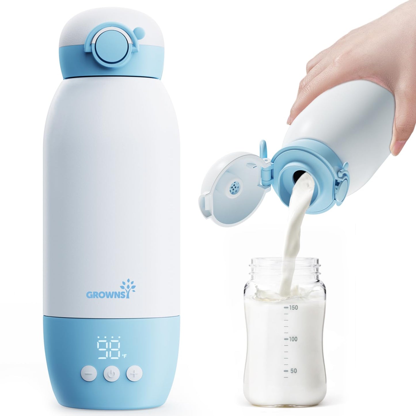 GROWNSY Portable Milk Warmer: Fast On-The-Go Solution 