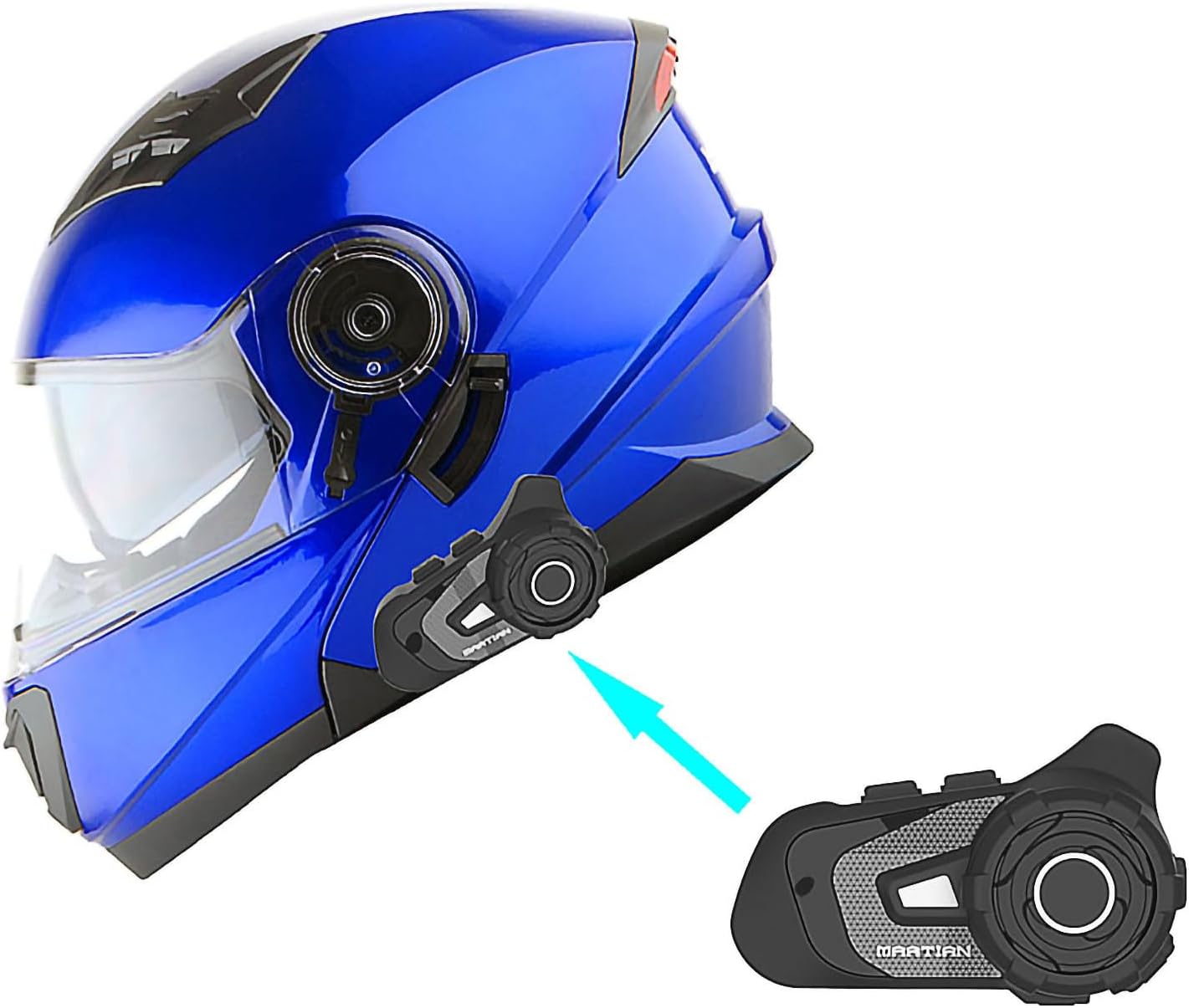 1Storm Modular Full Face Helmet with Bluetooth Headset and LED Light