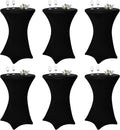 Spandex Stretch Square Corners Tablecloth 32x43 Black - Fitted High
