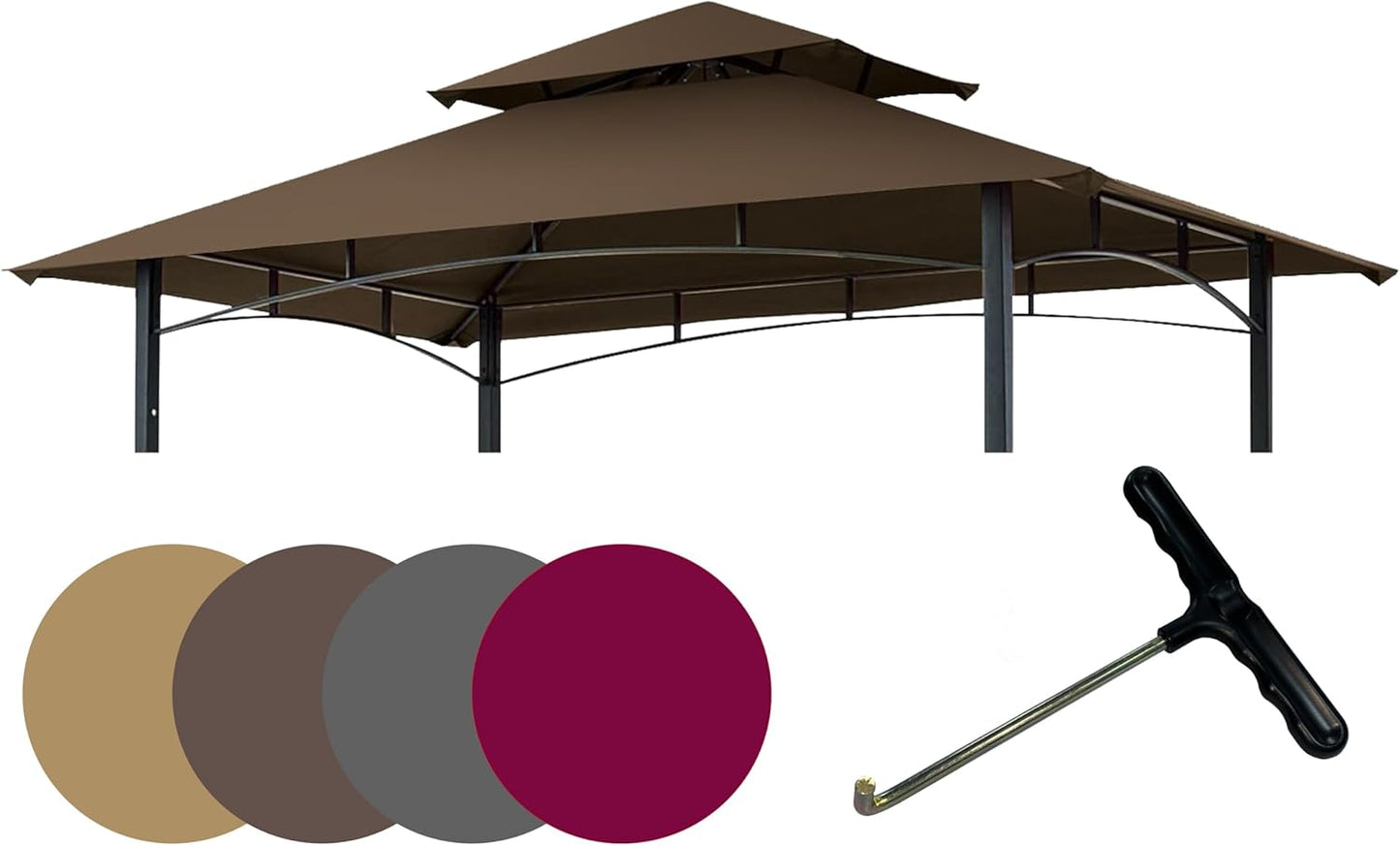 EasyLee 8ftx5ft Grill Gazebo Canopy Cover - Waterproof Top